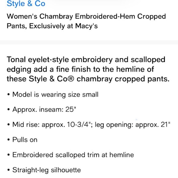 LIGHT BLUE LACE HEM PANTS - Picture 2 of 5